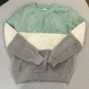 No Boundaries Mint, Cream, and Gray Sweater